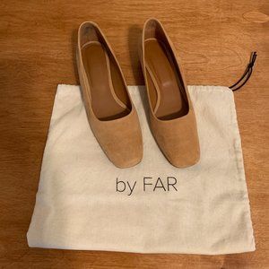 BY FAR Tan Suede Flats